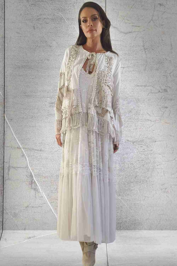 casaco étnico boho chic marfim - Image 2