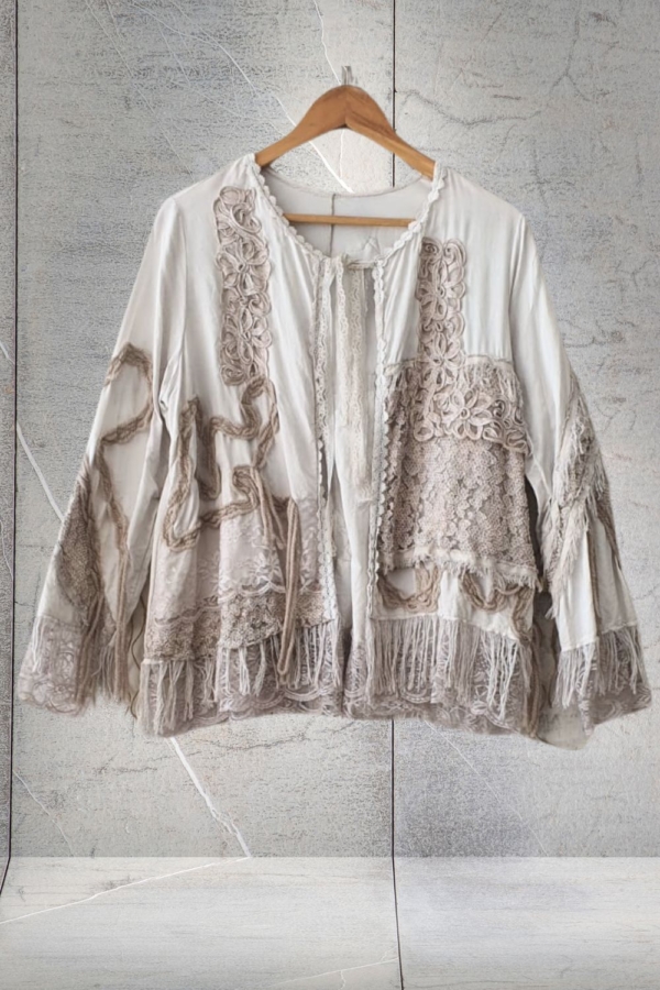 casaco étnico boho chic marfim - Image 3