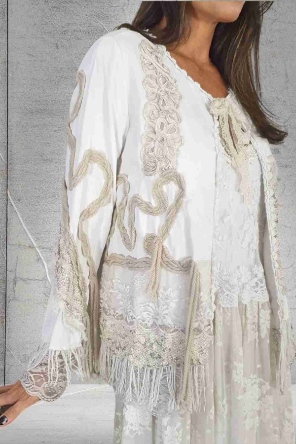 casaco étnico boho chic marfim - Image 5