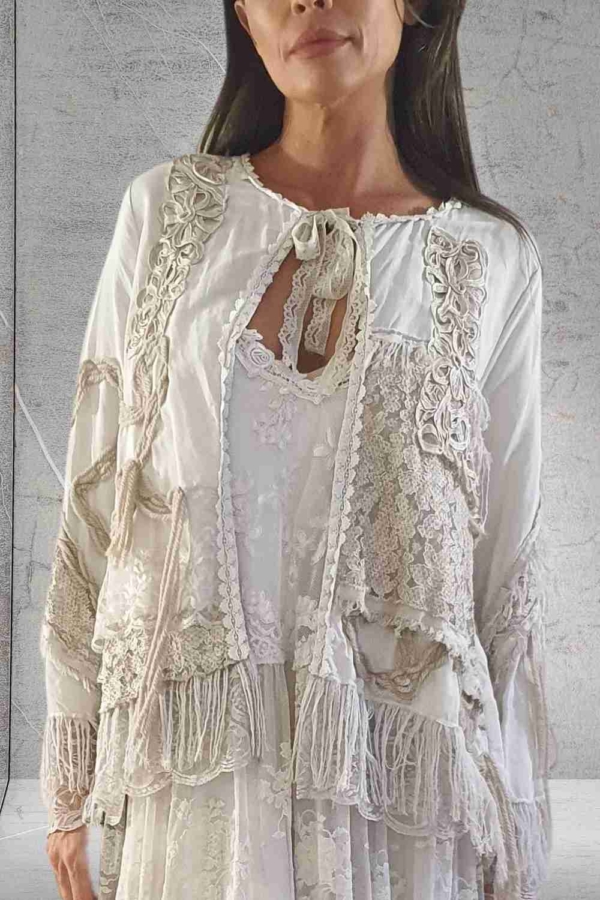 casaco étnico boho chic marfim - Image 6