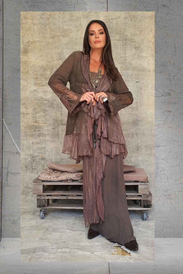 casaco patckwork boho chic marrom - Image 5