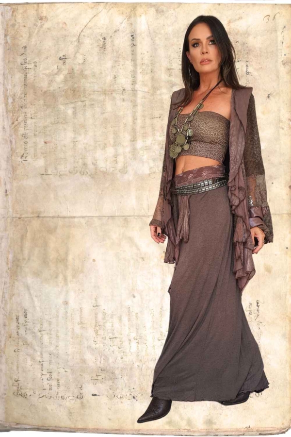 casaco patckwork boho chic marrom - Image 2