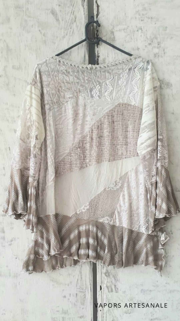 blusa ampla mix de tecidos - Imagem 2