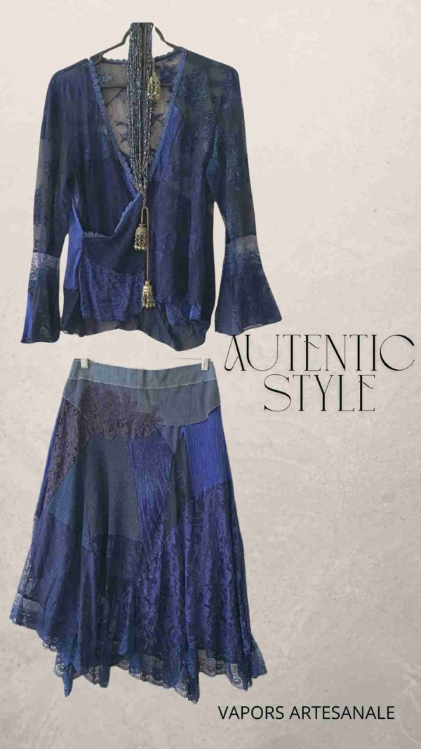 conjunto de saia midi e blusa boho
