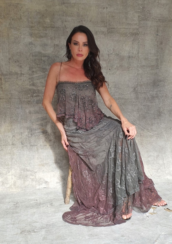 Vestido de festa renda bordada - Image 2