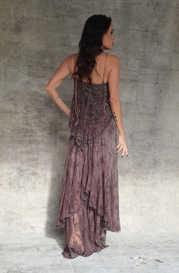 Vestido de festa renda bordada - Image 3