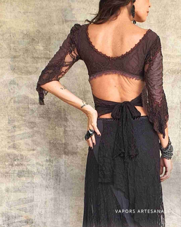 vestido longo boho chic busto bordado - Image 3