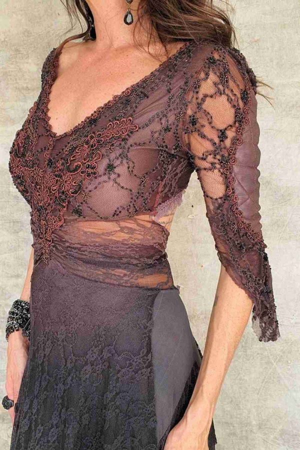vestido longo boho chic busto bordado - Image 5