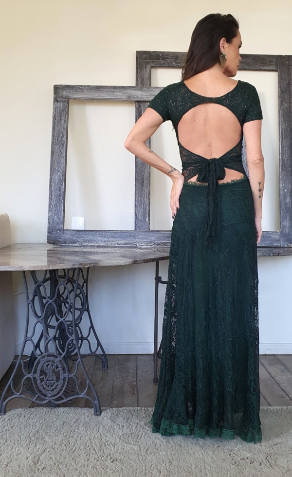 Vestido longo de festa corpo bordado - Image 4