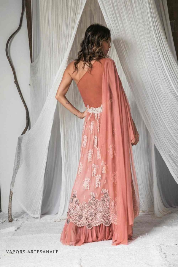 vestido longo de festa um ombro só - Image 4