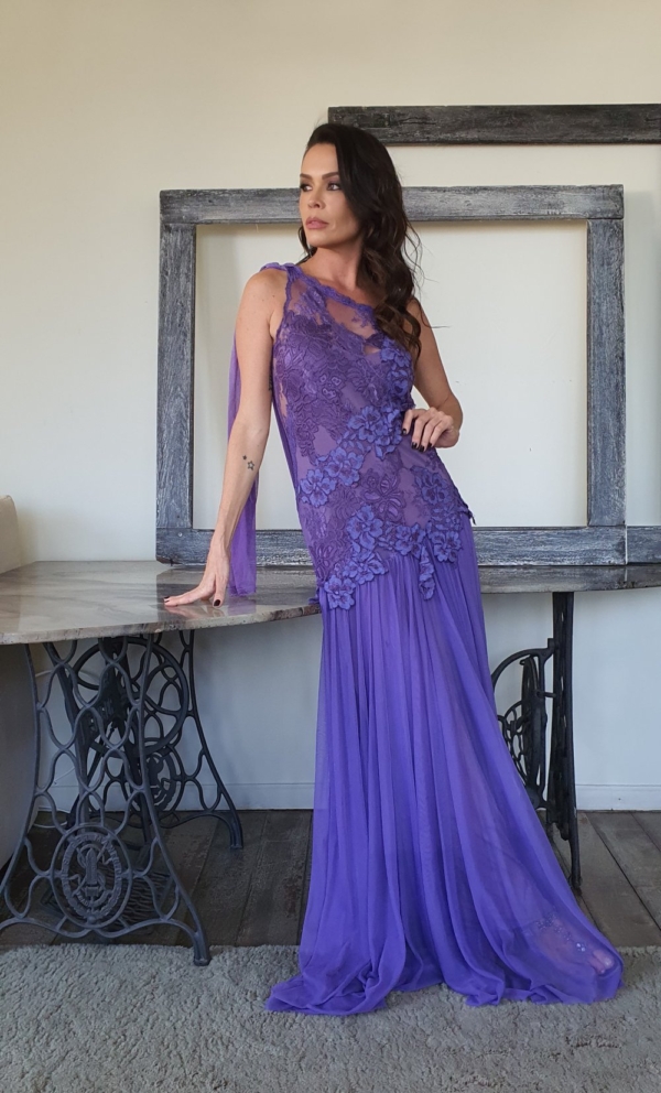 Vestido longo festa um ombro só