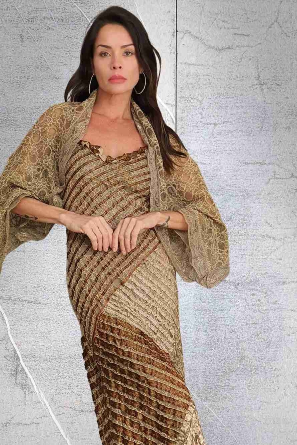 vestido longo rendas e fitas - Image 4