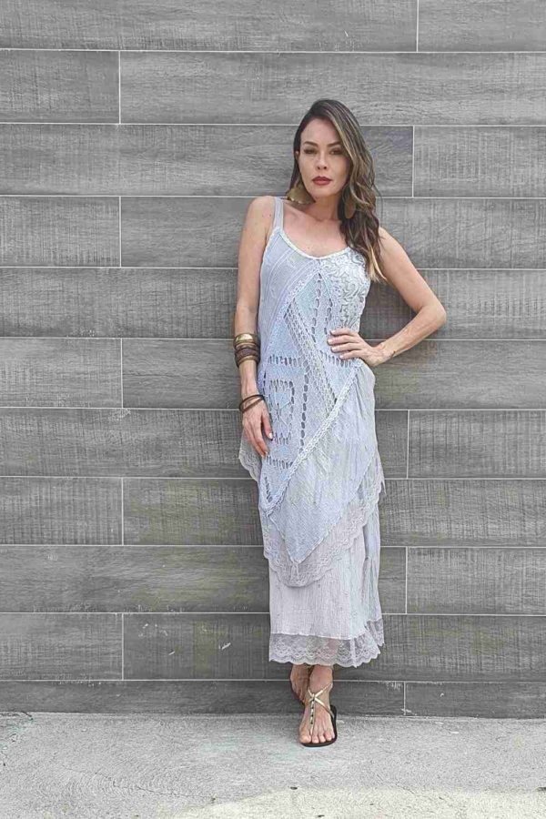 vestido midi alça azul "lavadinho" - Image 4