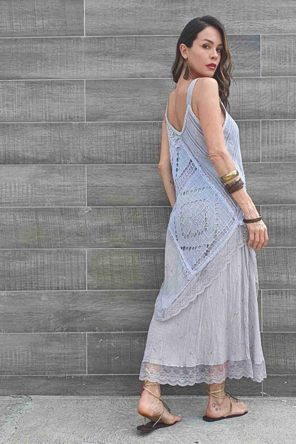 vestido midi alça azul "lavadinho" - Image 6