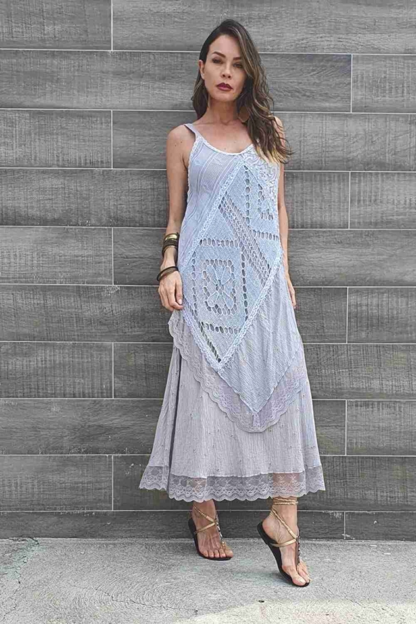 vestido midi alça azul "lavadinho" - Image 2