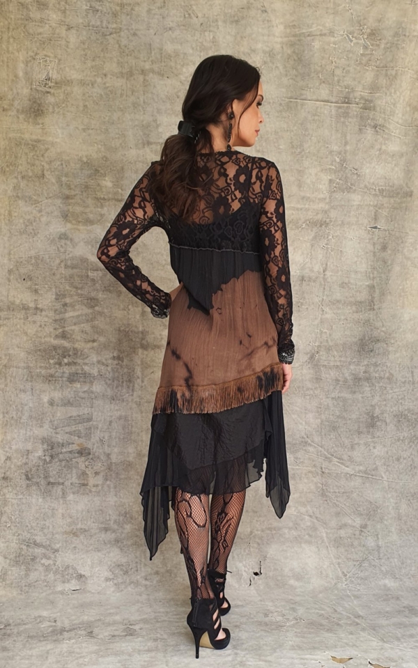 Vestido midi barra assimetrica boho - Image 4