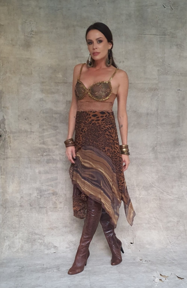 Vestido curto bojo onça - Imagem 5