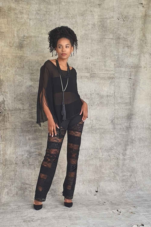 conjunto de calça e blusa black