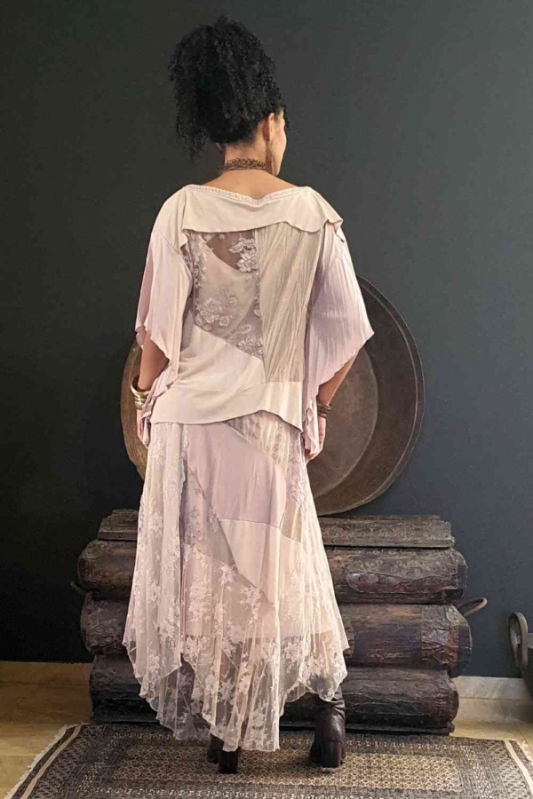 conjunto de saia e blusa nude patchwork - Imagem 3