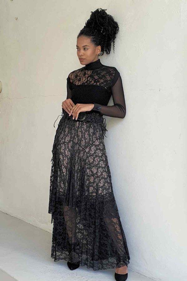 conjunto saia e blusa renda black - Imagem 5