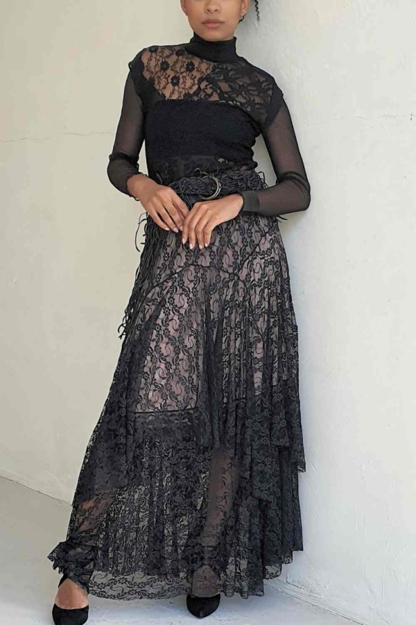 conjunto saia e blusa renda black - Imagem 2