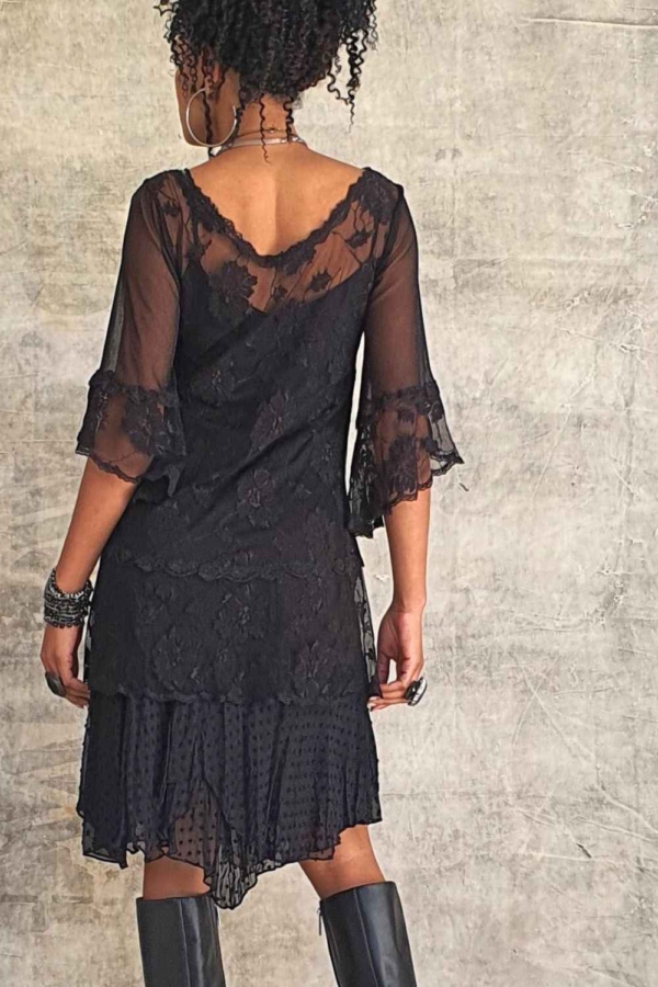vestido curto de renda preto - Imagem 7