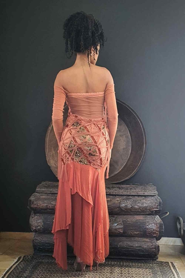 vestido longo tomara que caia corpo trança - Imagem 4