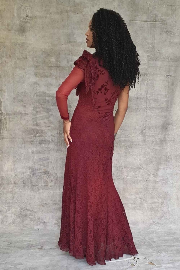 vestido longo uma manga só - Imagem 4