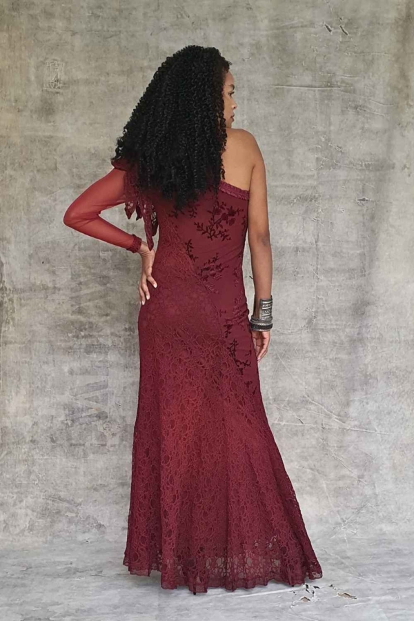 vestido longo uma manga só - Imagem 6