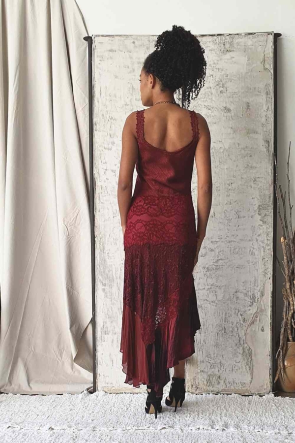 vestido midi alcinha marsala - Imagem 7