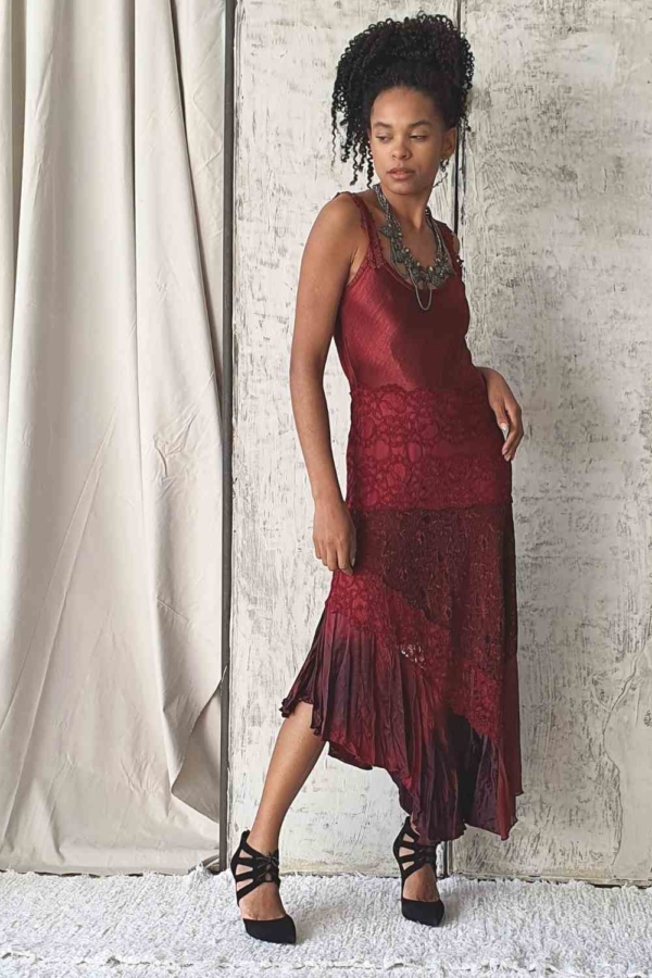 vestido midi alcinha marsala - Imagem 8