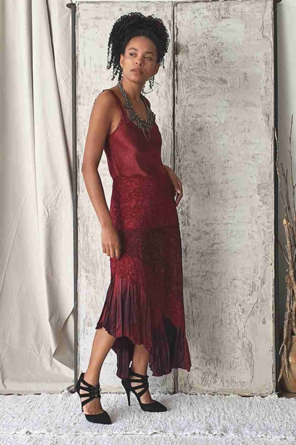 vestido midi alcinha marsala - Imagem 2