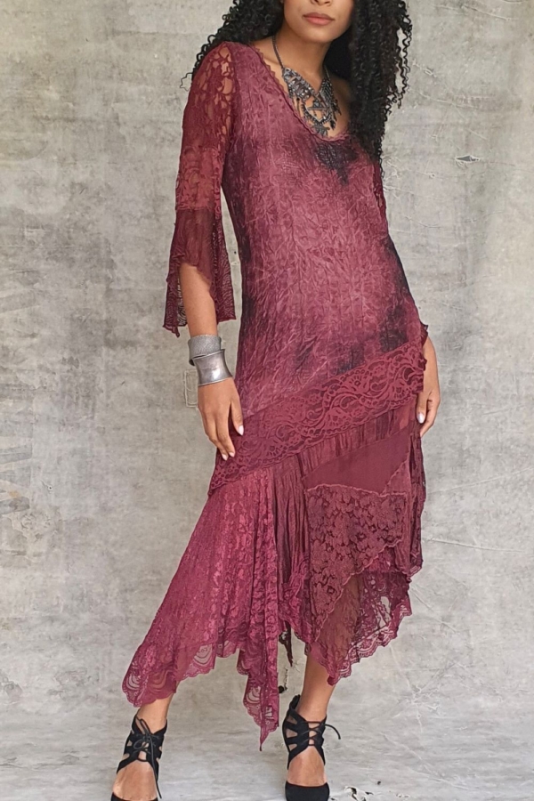 vestido midi hippie chic ponta diagonal - Imagem 6