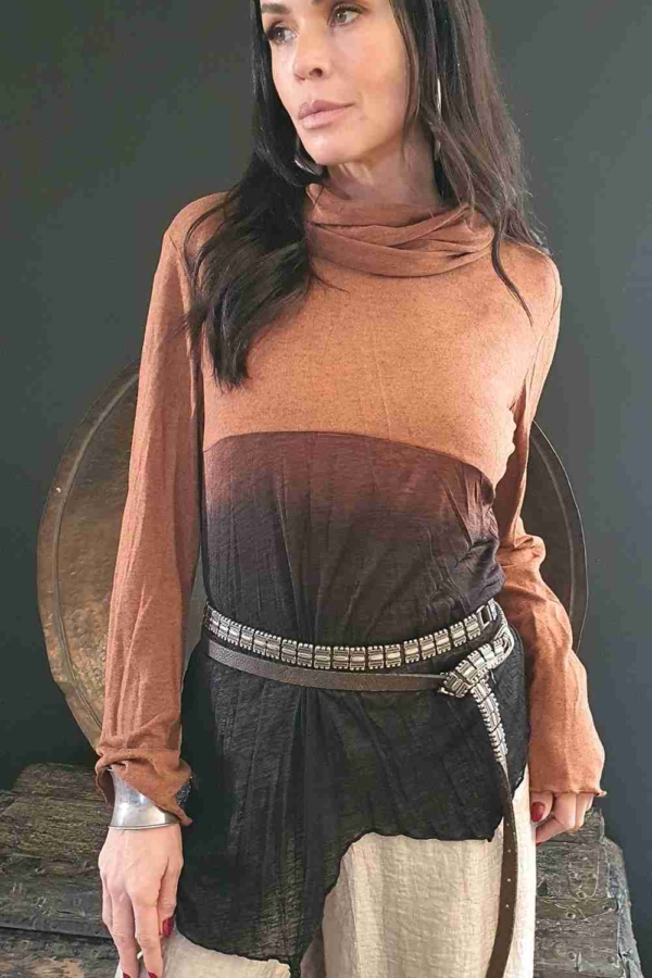 blusa malha podrinha de pontas - Imagem 2