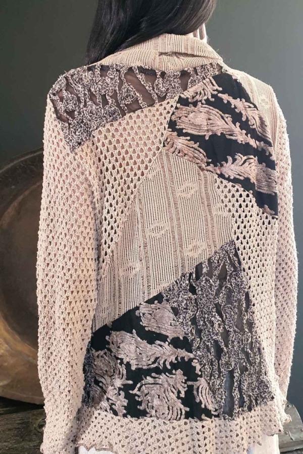 blusa patchwork tricot & rendas - Imagem 6