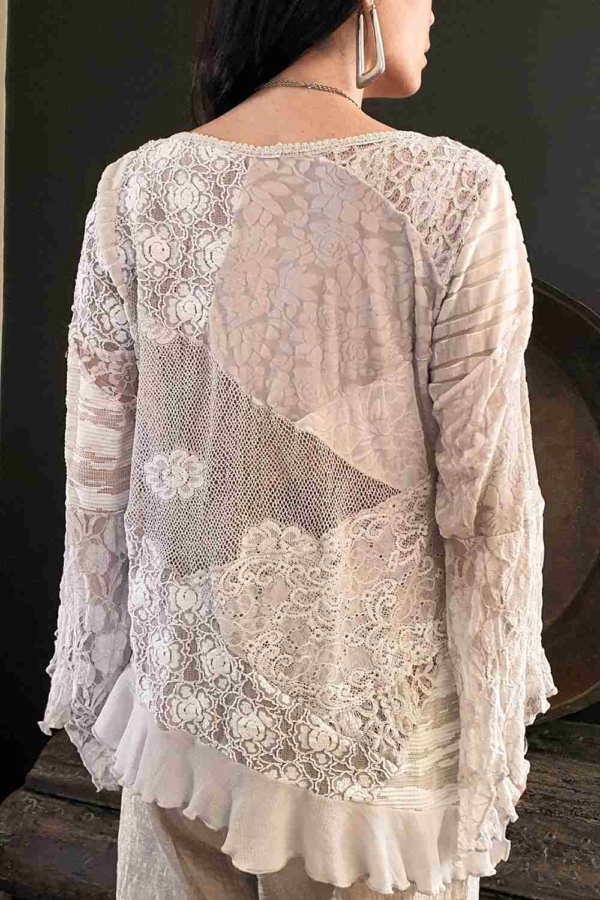 blusa renda patchwork nude - Imagem 4