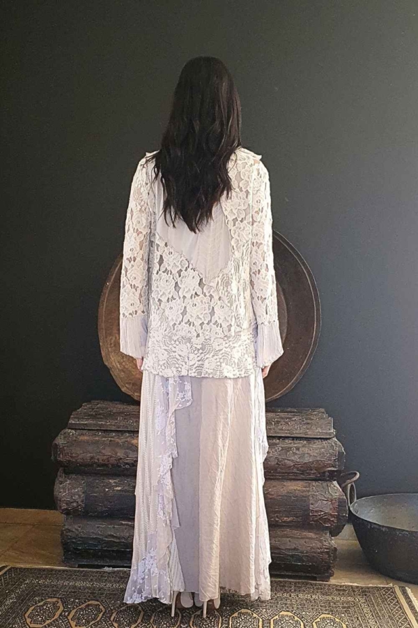 conjunto de saia e casaco renda off white - Imagem 5