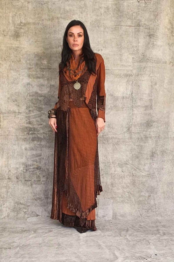 conjunto saia e blusa artesanal boho chic - Imagem 2