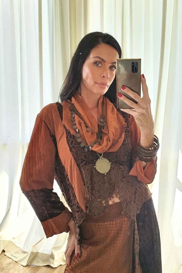 conjunto saia e blusa artesanal boho chic - Imagem 3