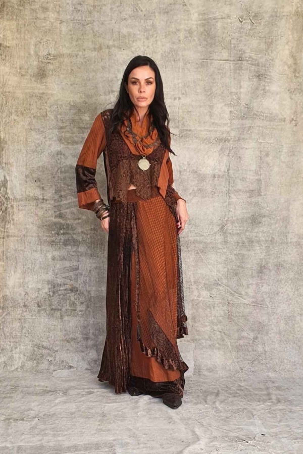 conjunto saia e blusa artesanal boho chic