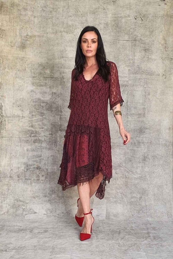 vestido longuete de renda e manguinha - Imagem 6
