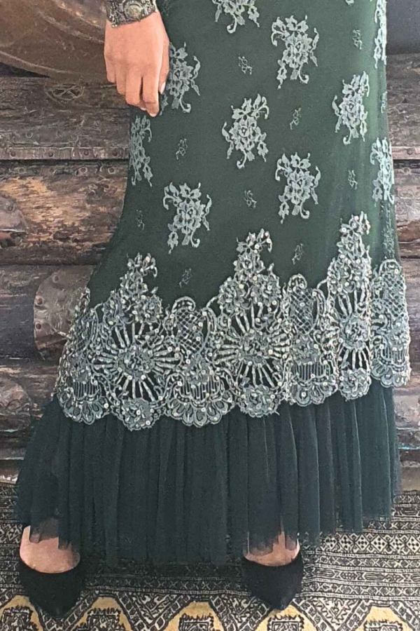 vestido longo renda um ombro só bordado a mão - Imagem 5