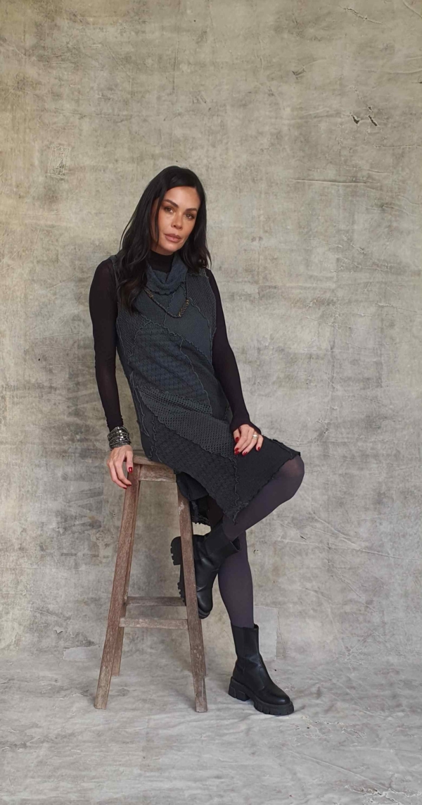 vestido malharia em patchwork - Imagem 4
