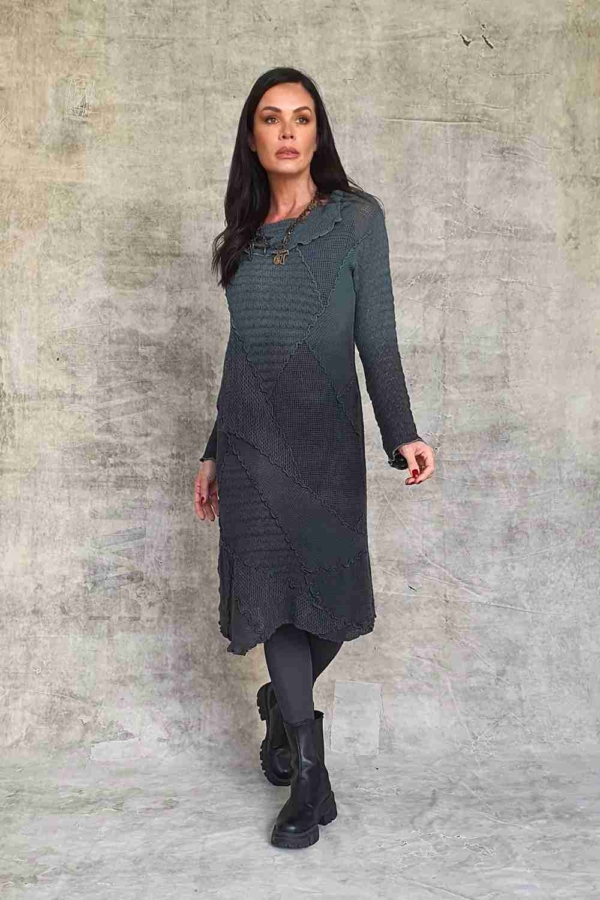 vestido curto malharia patchwork degrade - Imagem 4