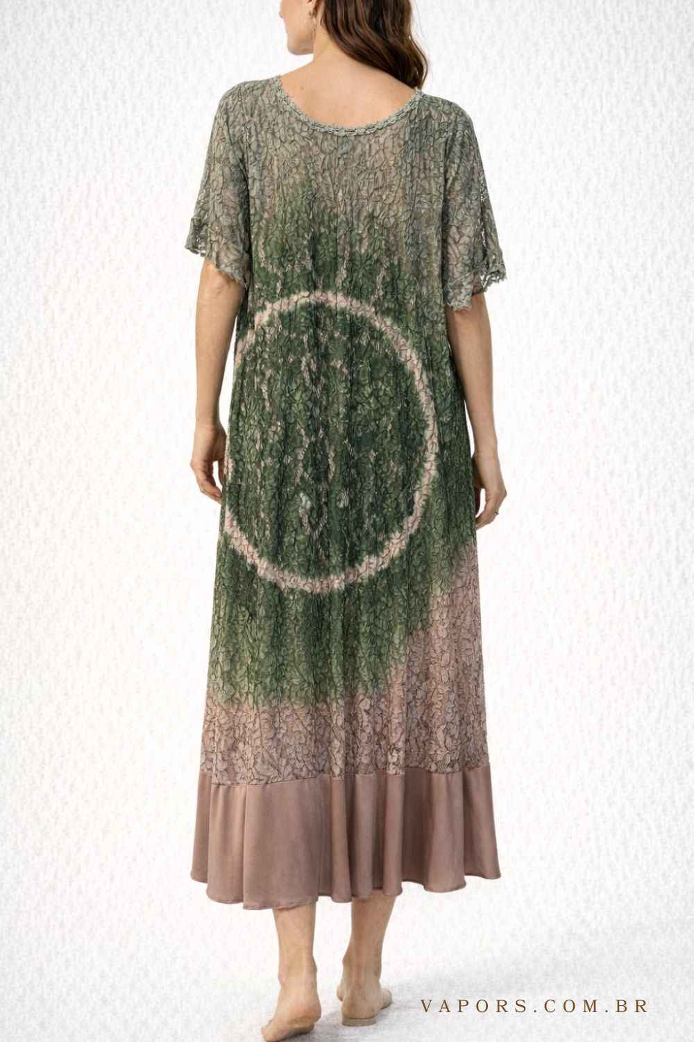 vestido midi de renda boho arabesco - Imagem 2