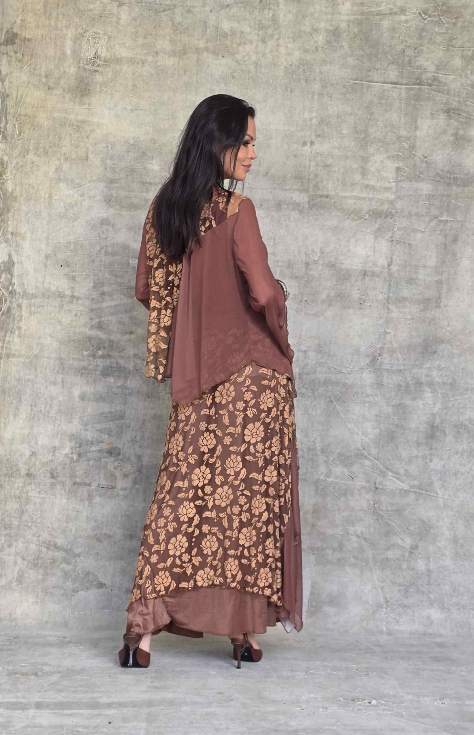 conjunto saia longa renda & tule fluido - Imagem 2