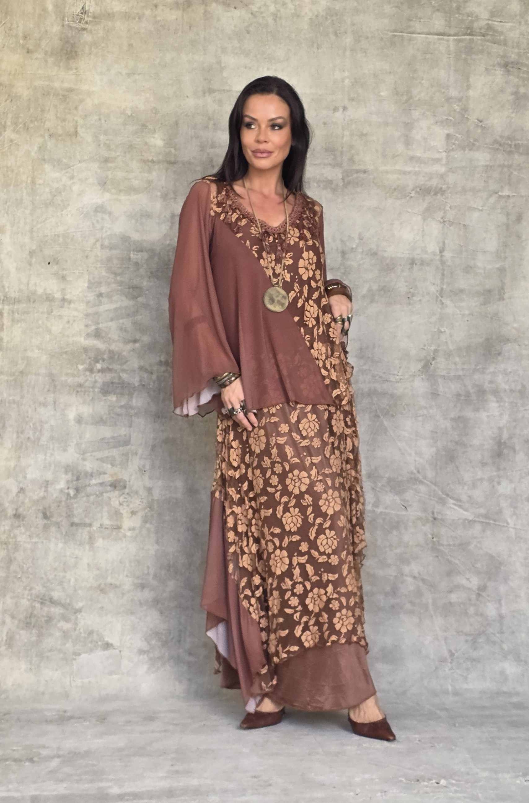 conjunto saia longa renda & tule fluido - Imagem 3