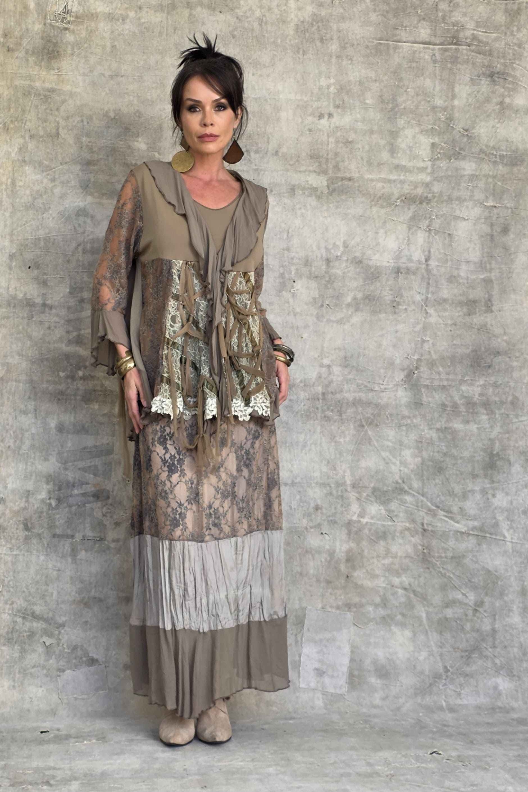 conjunto boho trama artesanal