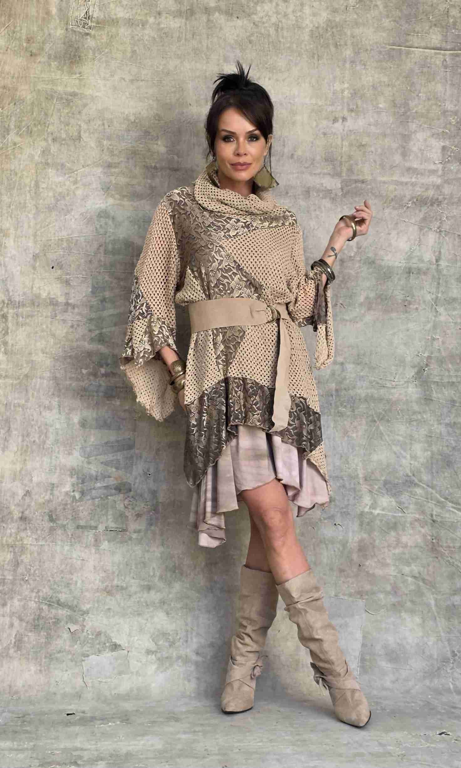 vestido curto patchwork