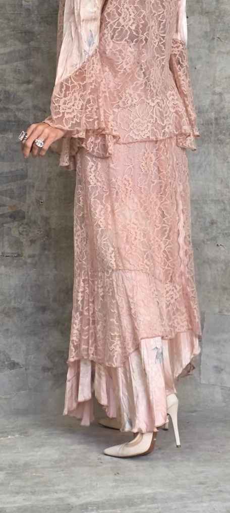 conjunto saia renda com suave estampa floral - Imagem 3